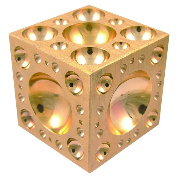 H & H Industrial Products 3 X 3 X 3" Dapping Block Square With Brass 22-62.5MM Cavaties 8606-3412